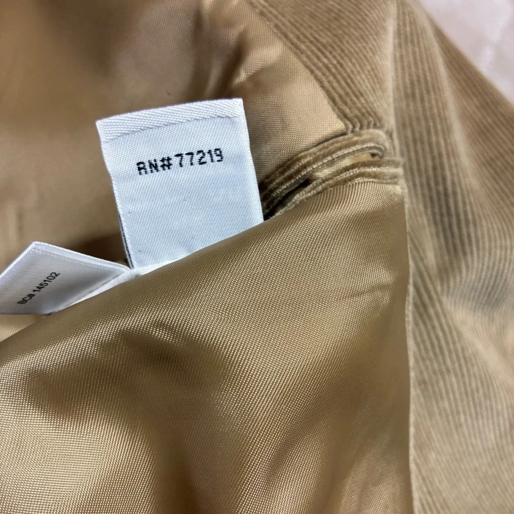 Joseph & Feiss Men 56R Tan Corduroy Sport Coat Blazer Jacket 2 Button Cotton